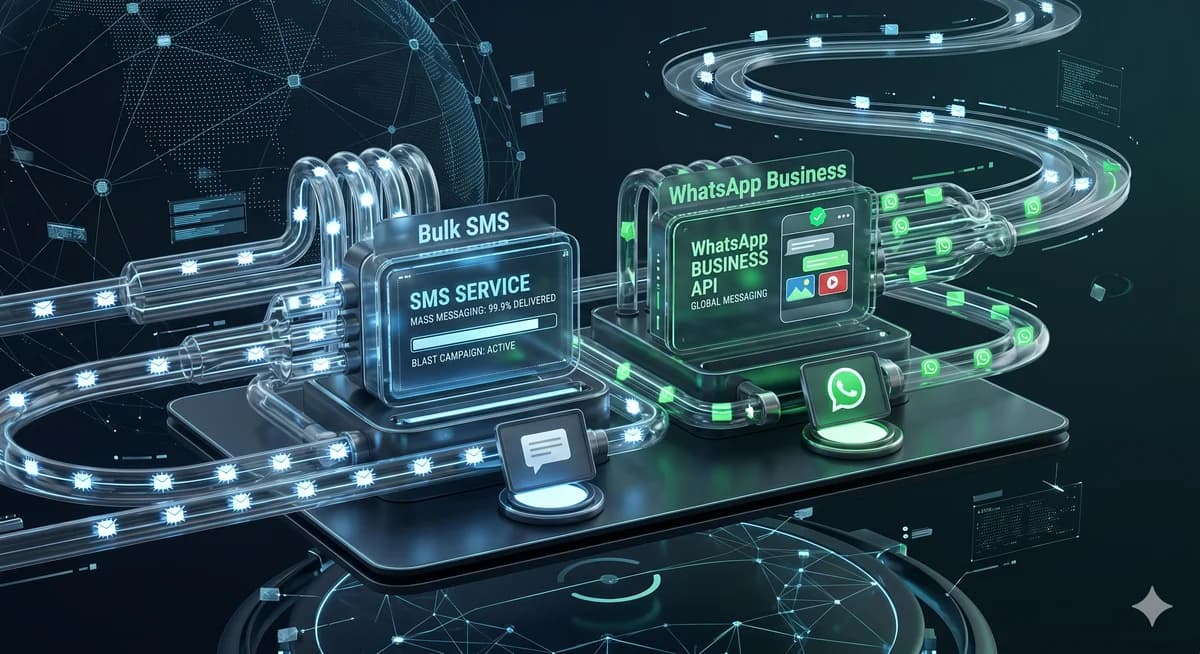 High-volume targeted Bulk SMS and WhatsApp messaging campaign engine dashboard